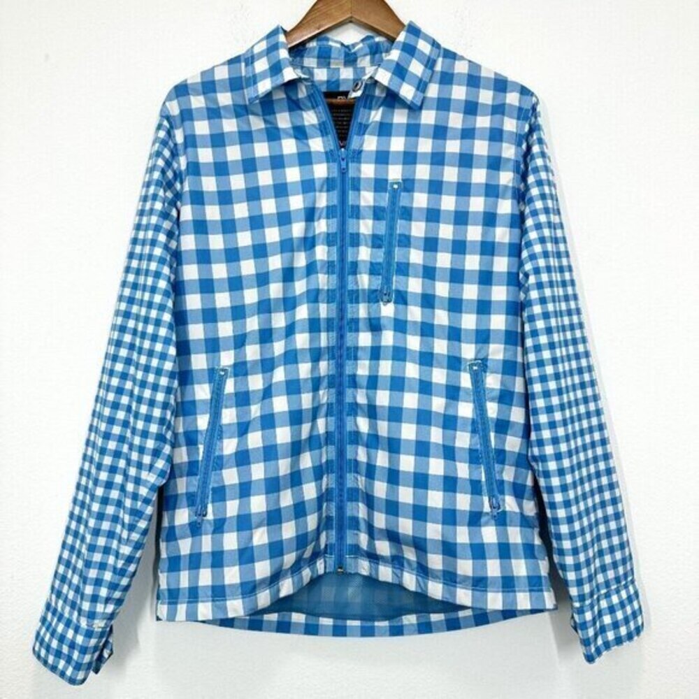 RVCA Women's Blue Gingham Golf Outdoors Windbreaker Preppy Women's Size‎ S